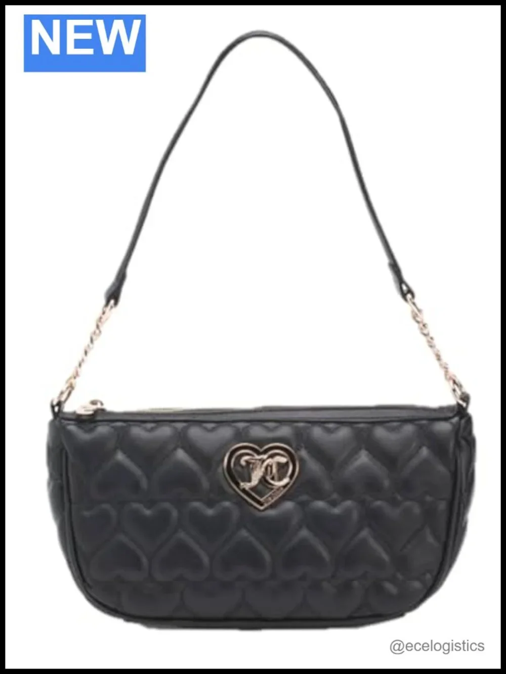 Juicy Couture Quilted Satchel with Chain Strap, Gold-Tone Heart Hardware